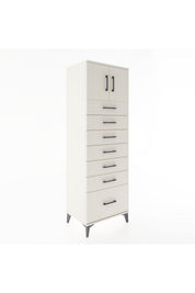 Hyperion Dolap Tek Raflı 7 Çekmeceli 2 Kapaklı 60x44x182 - S56M010V1B
