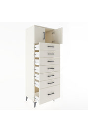 Hyperion Dolap Tek Raflı 7 Çekmeceli 2 Kapaklı 60x44x182 - S56M010V1B