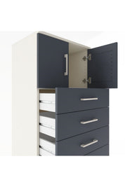 Hyperion Dolap Tek Raflı 7 Çekmeceli 2 Kapaklı 60x44x182 - S56M010V2B