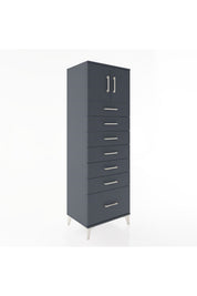 Hyperion Dolap Tek Raflı 7 Çekmeceli 2 Kapaklı 60x44x182 - S56M010V5B