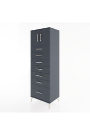 Hyperion Dolap Tek Raflı 7 Çekmeceli 2 Kapaklı 60x44x182 - S56M010V5B