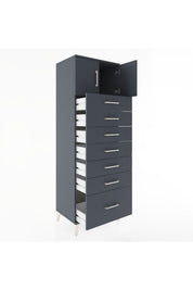 Hyperion Dolap Tek Raflı 7 Çekmeceli 2 Kapaklı 60x44x182 - S56M010V5B