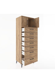Hyperion Dolap Tek Raflı 7 Çekmeceli 2 Kapaklı 60x44x182 - S56M010V9B