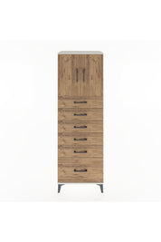 Hyperion Dolap Tek Raflı 6 Çekmeceli 2 Kapaklı 60x44x182 - S56M011V3B