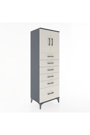 Hyperion Dolap Tek Raflı 6 Çekmeceli 2 Kapaklı 60x44x182 - S56M011V4B