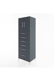 Hyperion Dolap Tek Raflı 6 Çekmeceli 2 Kapaklı 60x44x182 - S56M011V5B