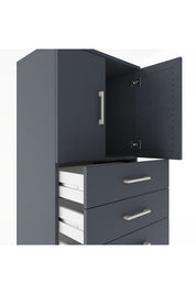 Hyperion Dolap Tek Raflı 6 Çekmeceli 2 Kapaklı 60x44x182 - S56M011V5B