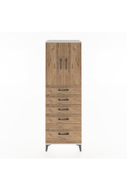 Hyperion Dolap Tek Raflı 5 Çekmeceli 2 Kapaklı 60x44x182 - S56M012V3B