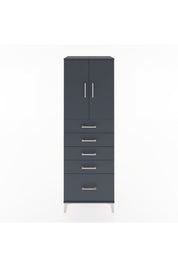 Hyperion Dolap Tek Raflı 5 Çekmeceli 2 Kapaklı 60x44x182 - S56M012V5B