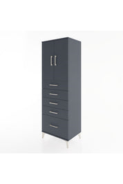 Hyperion Dolap Tek Raflı 5 Çekmeceli 2 Kapaklı 60x44x182 - S56M012V5B