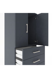 Hyperion Dolap Tek Raflı 5 Çekmeceli 2 Kapaklı 60x44x182 - S56M012V5B