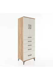 Hyperion Dolap Tek Raflı 5 Çekmeceli 2 Kapaklı 60x44x182 - S56M012V7B