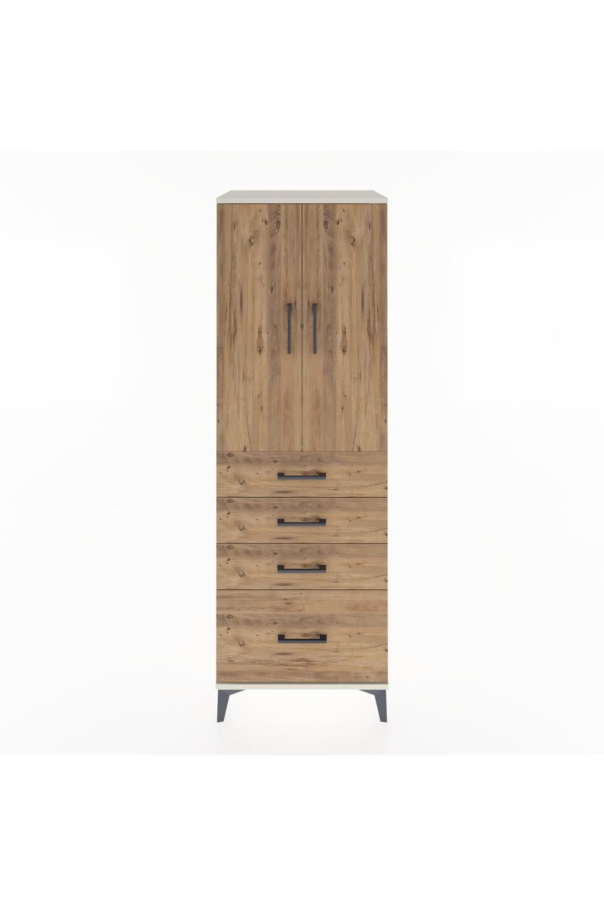 Hyperion Dolap 2 Raflı 4 Çekmeceli 2 Kapaklı 60x44x182 - S56M013V3B