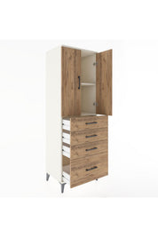 Hyperion Dolap 2 Raflı 4 Çekmeceli 2 Kapaklı 60x44x182 - S56M013V3B