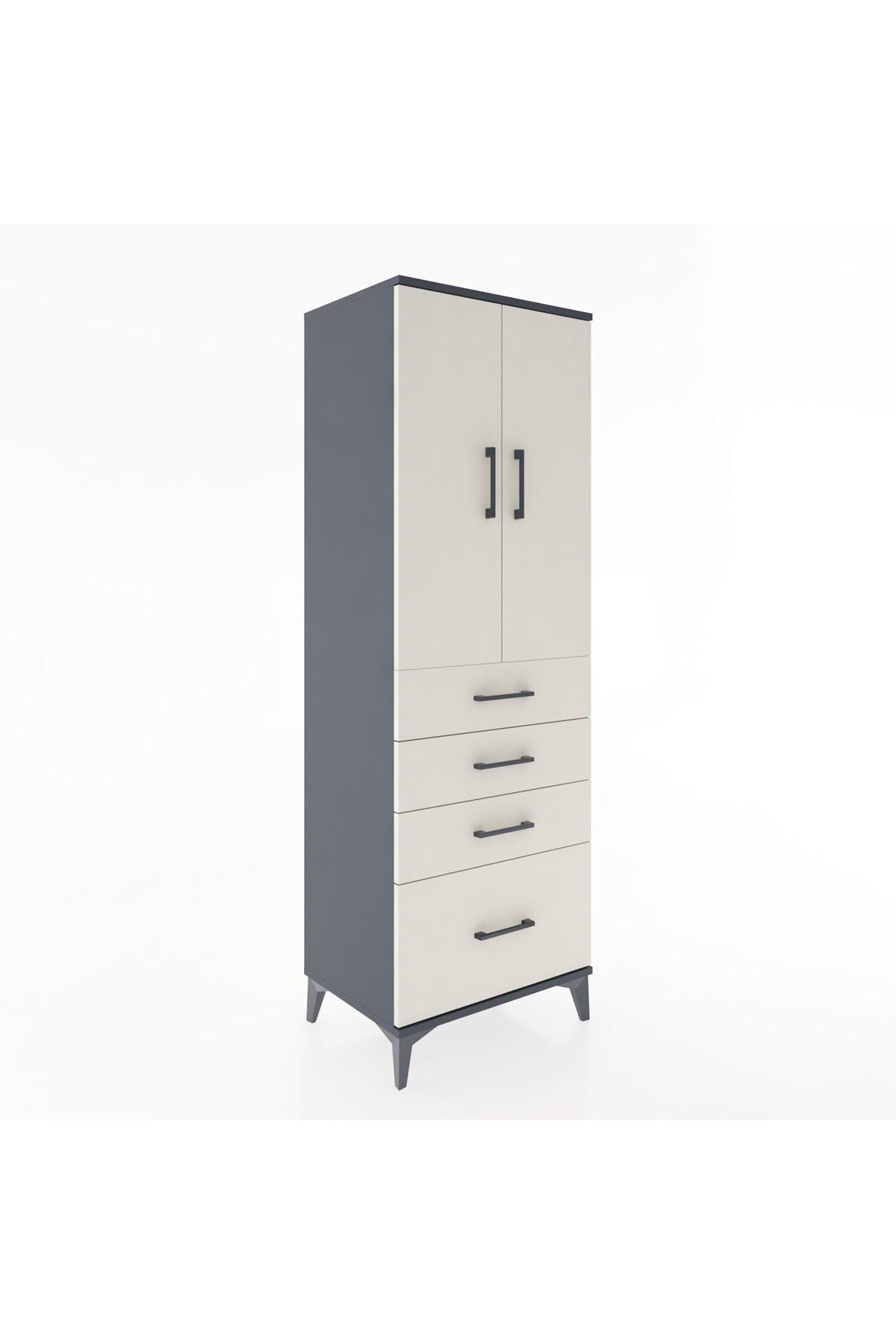 Hyperion Dolap 2 Raflı 4 Çekmeceli 2 Kapaklı 60x44x182 - S56M013V4B