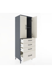 Hyperion Dolap 2 Raflı 4 Çekmeceli 2 Kapaklı 60x44x182 - S56M013V4B
