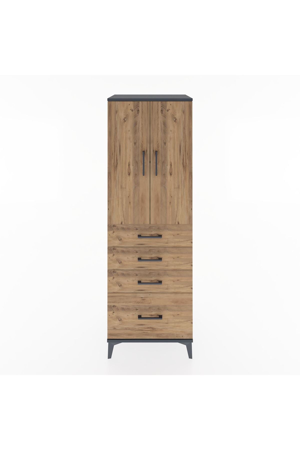 Hyperion Dolap 2 Raflı 4 Çekmeceli 2 Kapaklı 60x44x182 - S56M013V6B