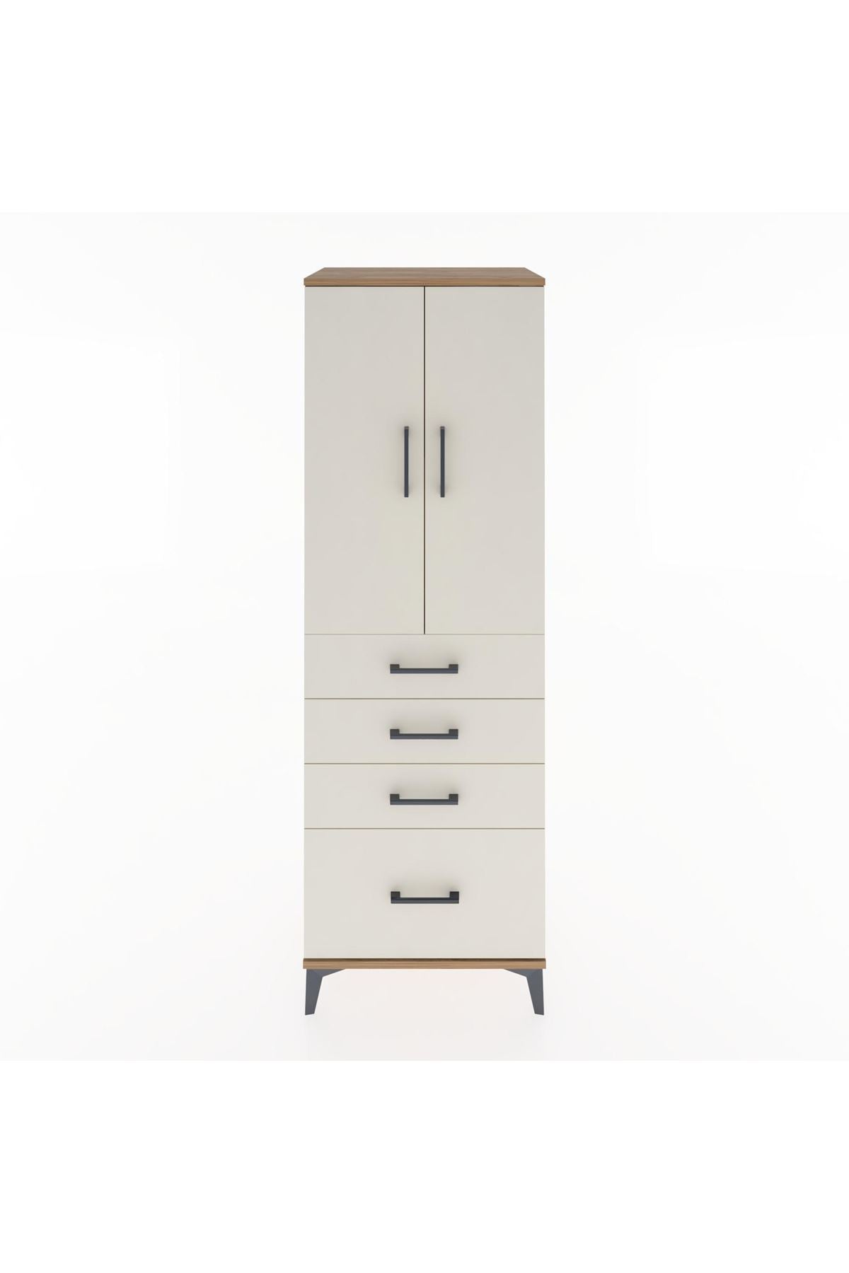 Hyperion Dolap 2 Raflı 4 Çekmeceli 2 Kapaklı 60x44x182 - S56M013V7B