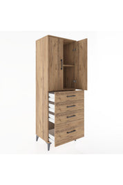 Hyperion Dolap 2 Raflı 4 Çekmeceli 2 Kapaklı 60x44x182 - S56M013V9B
