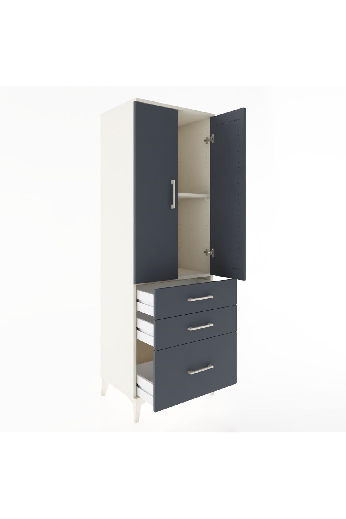 Hyperion Dolap 2 Raflı 3 Çekmeceli 2 Kapaklı 60x44x182 - S56M014V2B