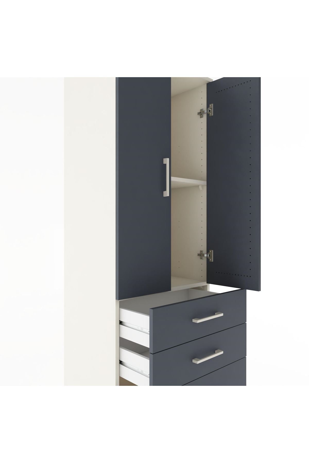 Hyperion Dolap 2 Raflı 3 Çekmeceli 2 Kapaklı 60x44x182 - S56M014V2B