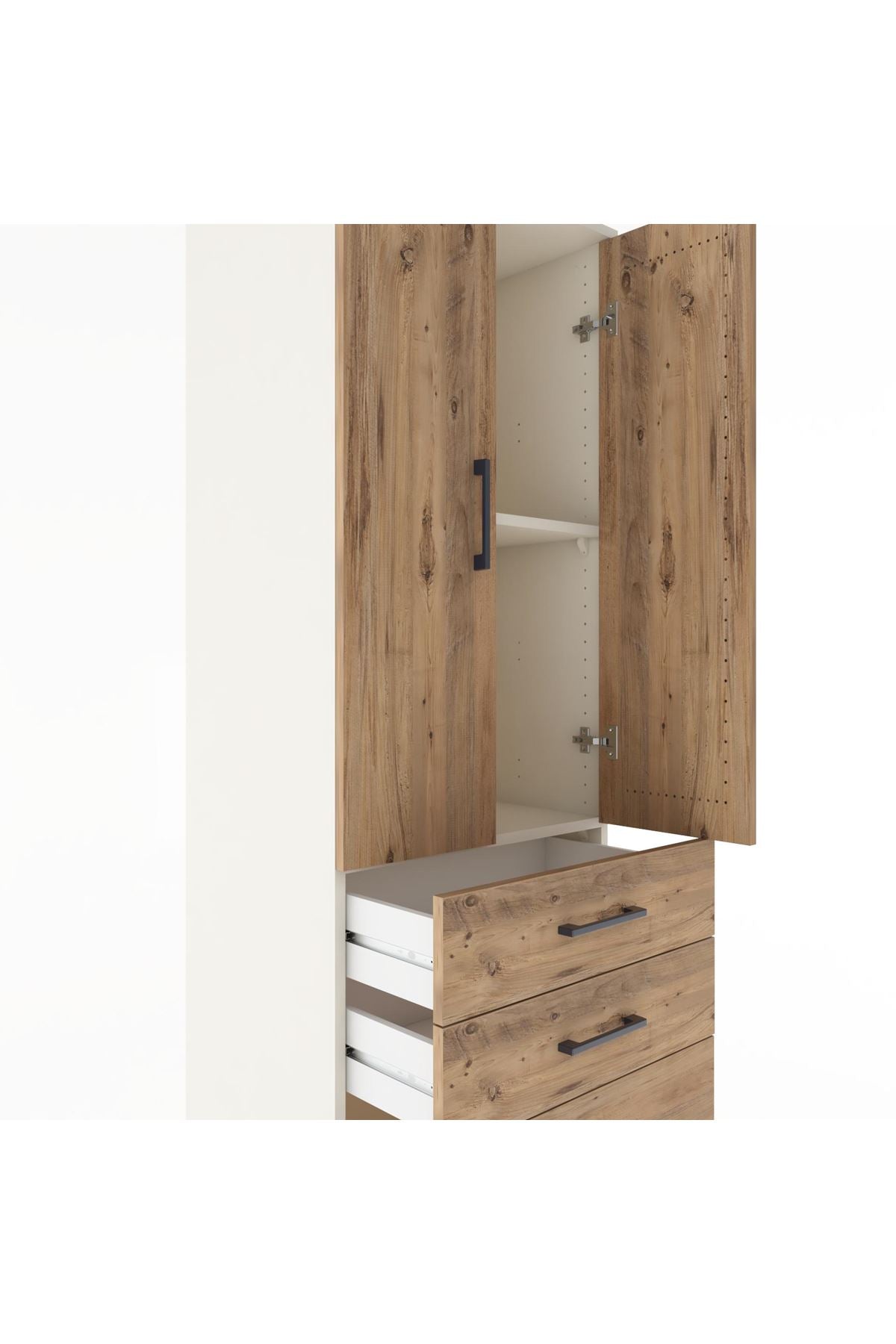 Hyperion Dolap 2 Raflı 3 Çekmeceli 2 Kapaklı 60x44x182 - S56M014V3B