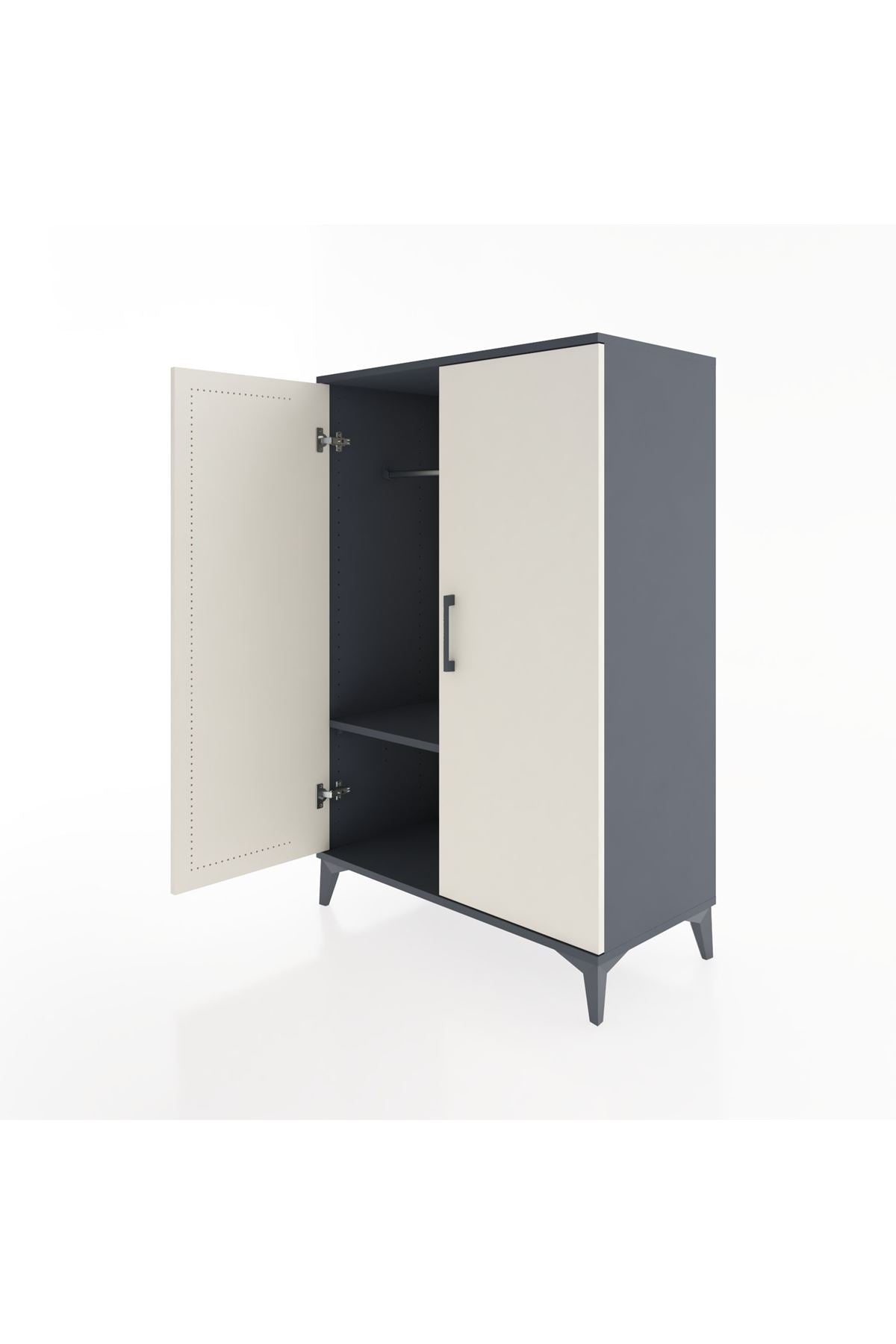 Hyperion Dolap Tek Raflı 2 Kapaklı Tek Askılı 88x44x134 - S51M112V4B