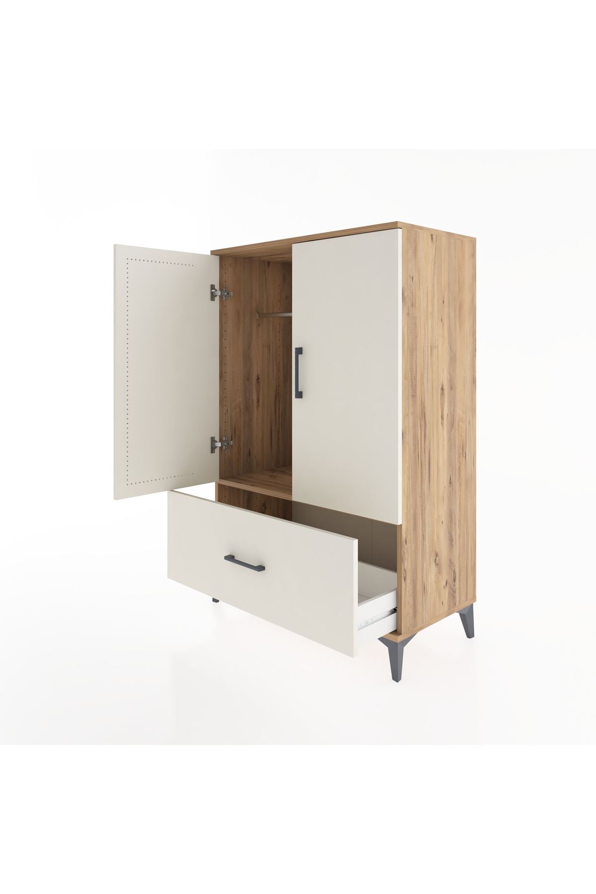 Hyperion Dolap Tek Raflı Tek Çekmeceli Tek Askılı 88x44x134 - S51M114V7B
