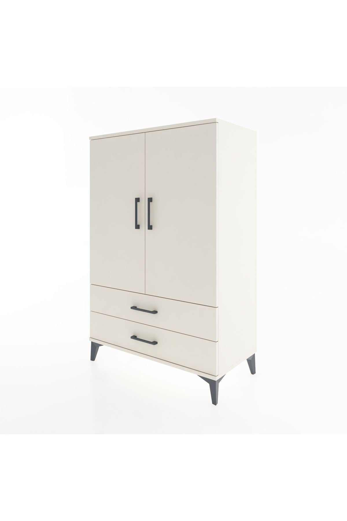 Hyperion Dolap Tek Raflı 2 Çekmeceli Tek Askılı 88x44x134 - S51M115V1B