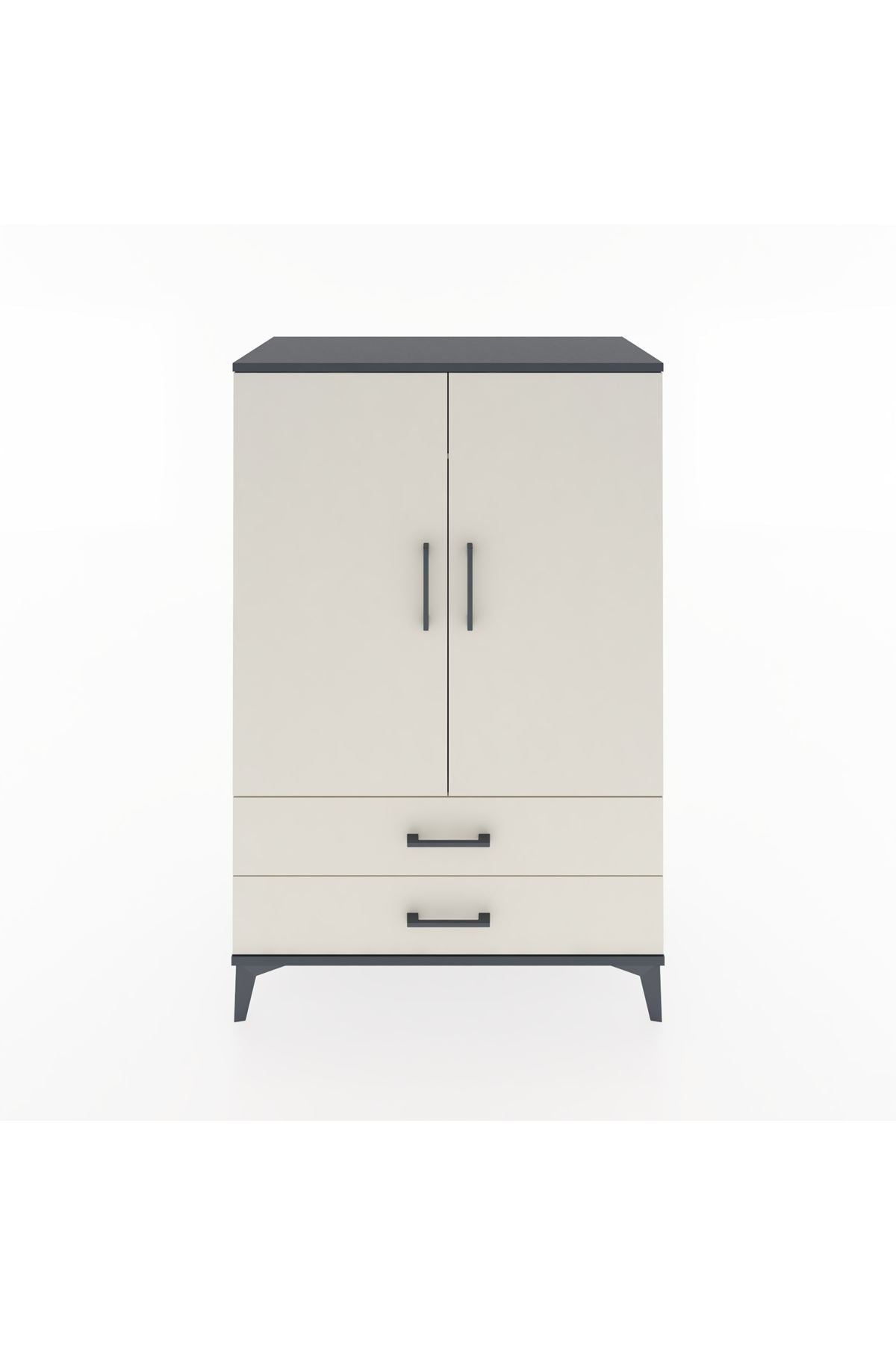 Hyperion Dolap Tek Raflı 2 Çekmeceli Tek Askılı 88x44x134 - S51M115V4B