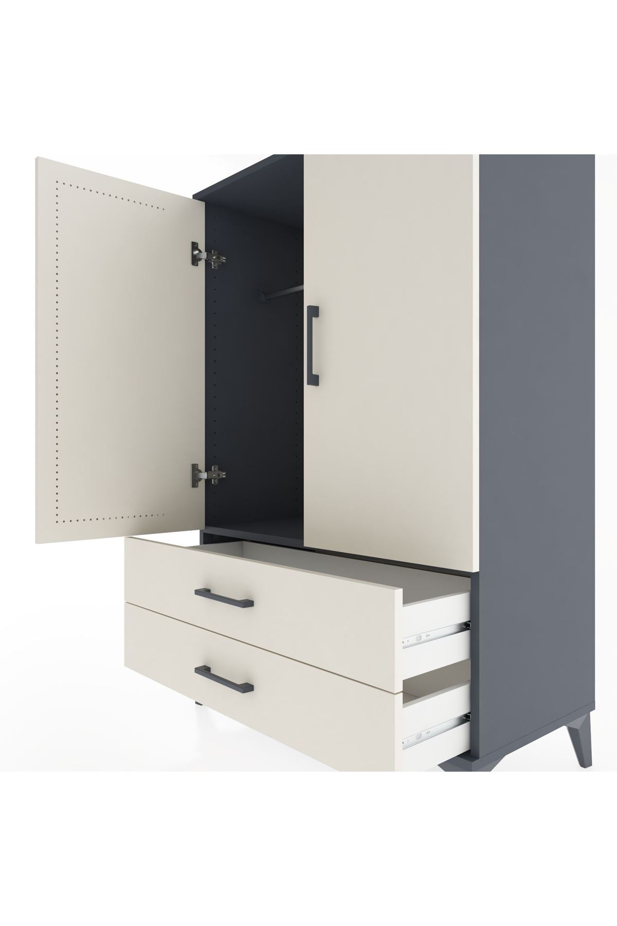 Hyperion Dolap Tek Raflı 2 Çekmeceli Tek Askılı 88x44x134 - S51M115V4B
