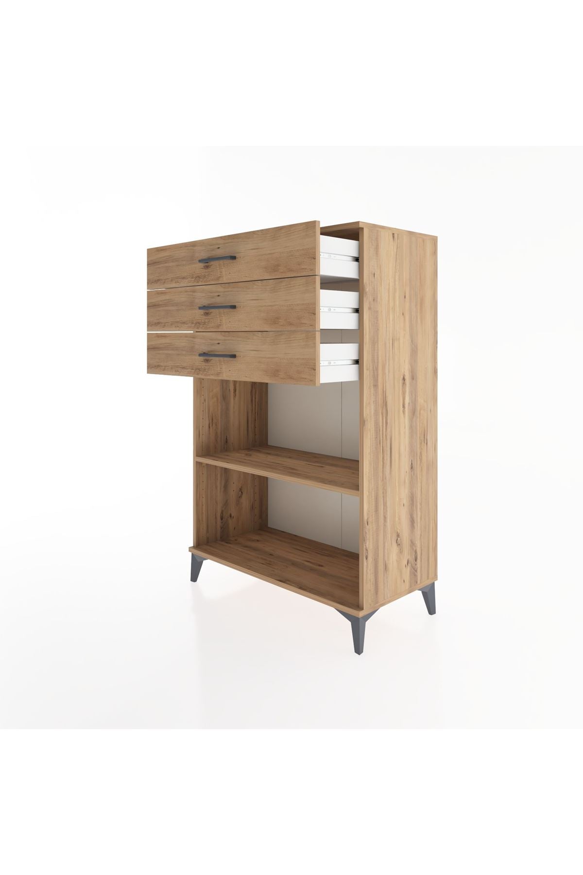 Hyperion Dolap Tek Raflı 3 Çekmeceli 88x44x134 - S51M121V9B