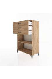 Hyperion Dolap Tek Raflı 3 Çekmeceli 88x44x134 - S51M121V9B