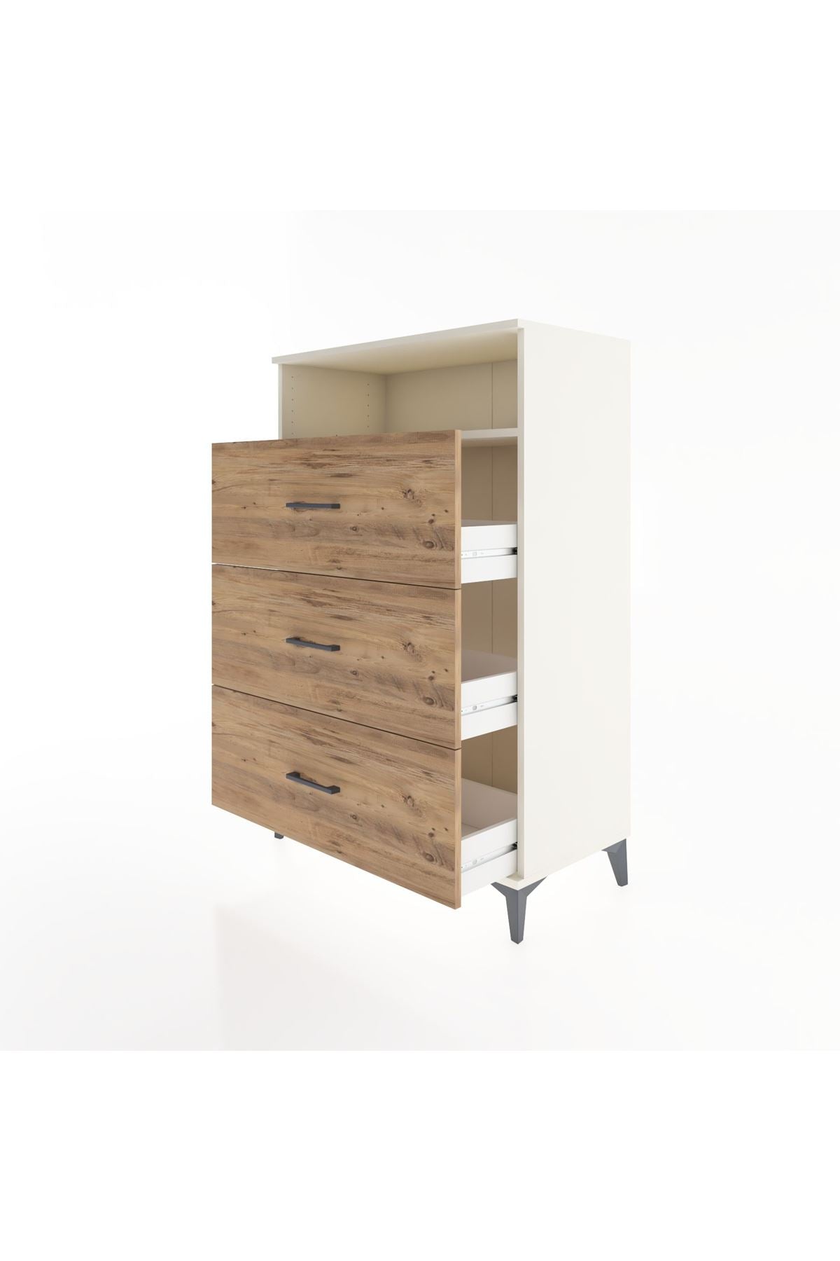 Hyperion Dolap Tek Raflı 3 Çekmeceli 88x44x134 - S51M123V3B