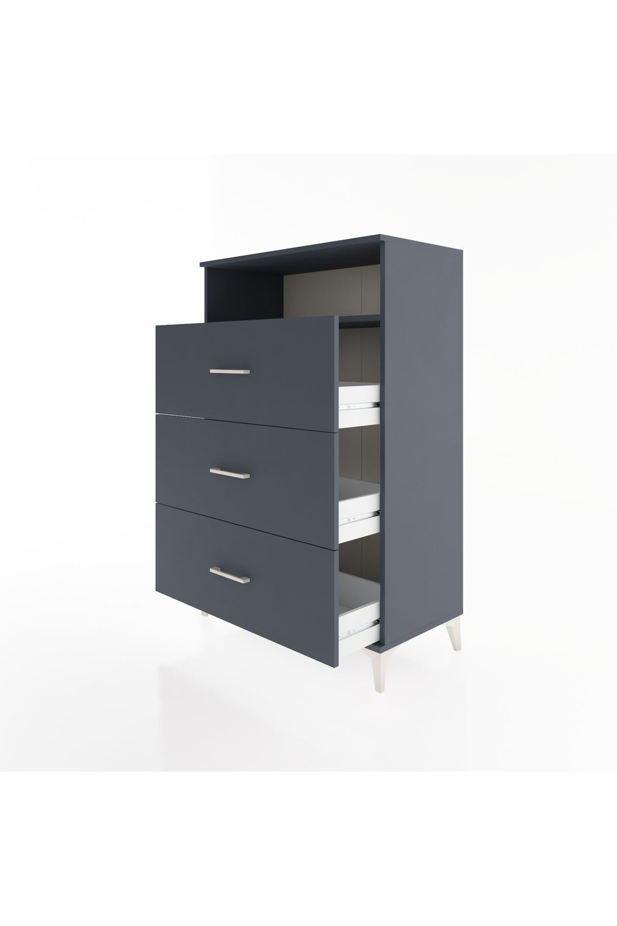 Hyperion Dolap Tek Raflı 3 Çekmeceli 88x44x134 - S51M123V5B
