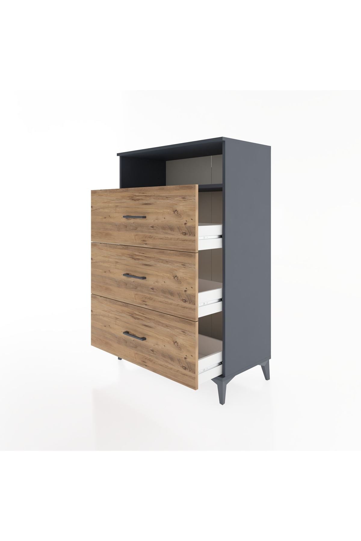 Hyperion Dolap Tek Raflı 3 Çekmeceli 88x44x134 - S51M123V6B