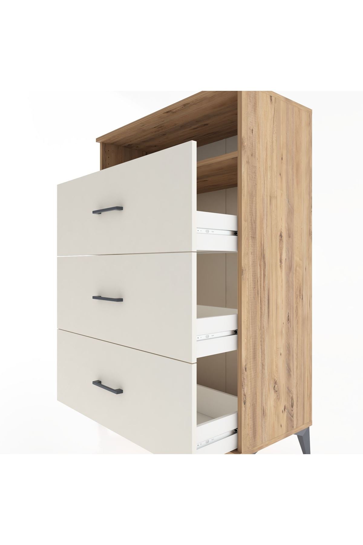 Hyperion Dolap Tek Raflı 3 Çekmeceli 88x44x134 - S51M123V7B