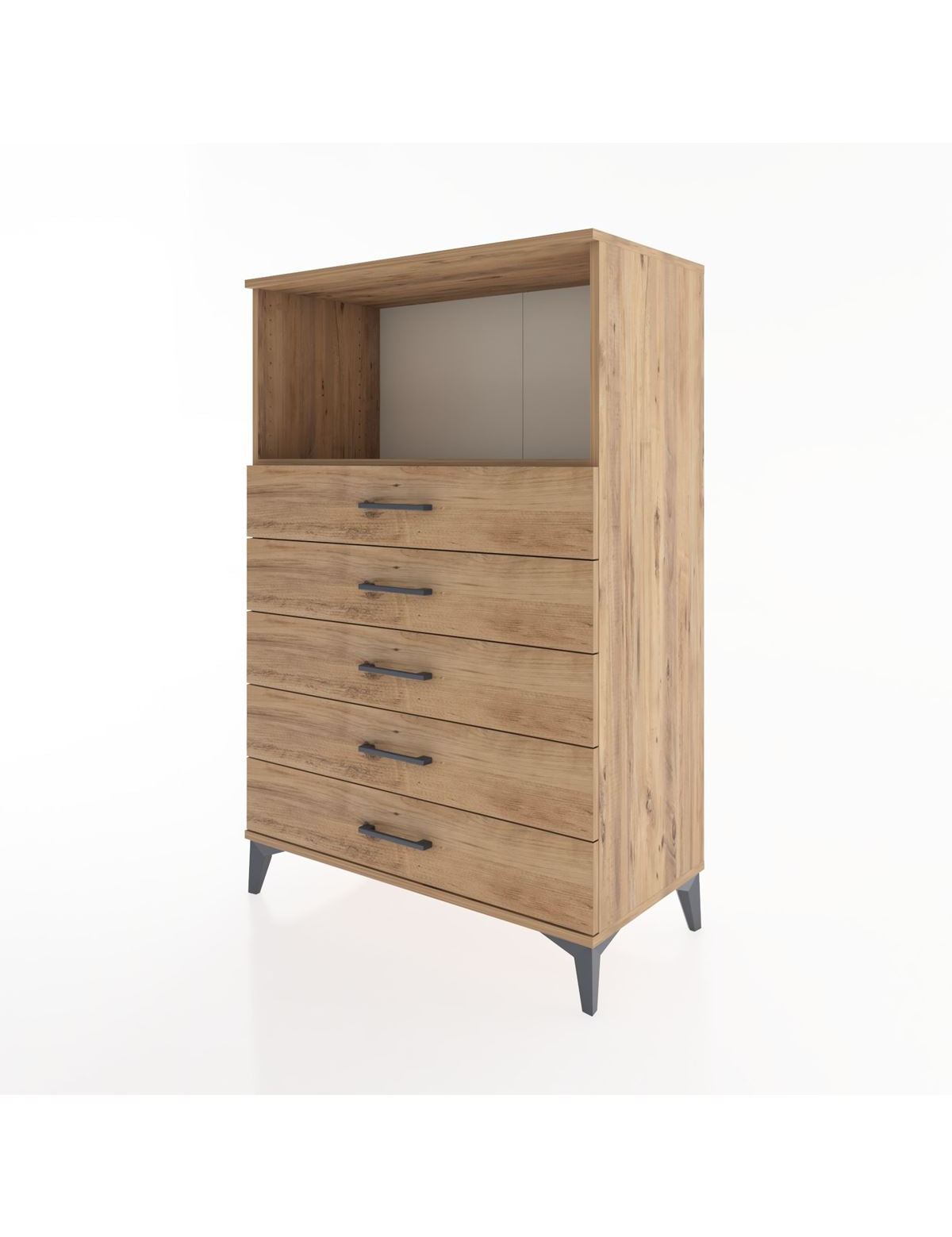 Hyperion Dolap Tek Raflı 4 Çekmeceli 88x44x134 - S51M125V9B