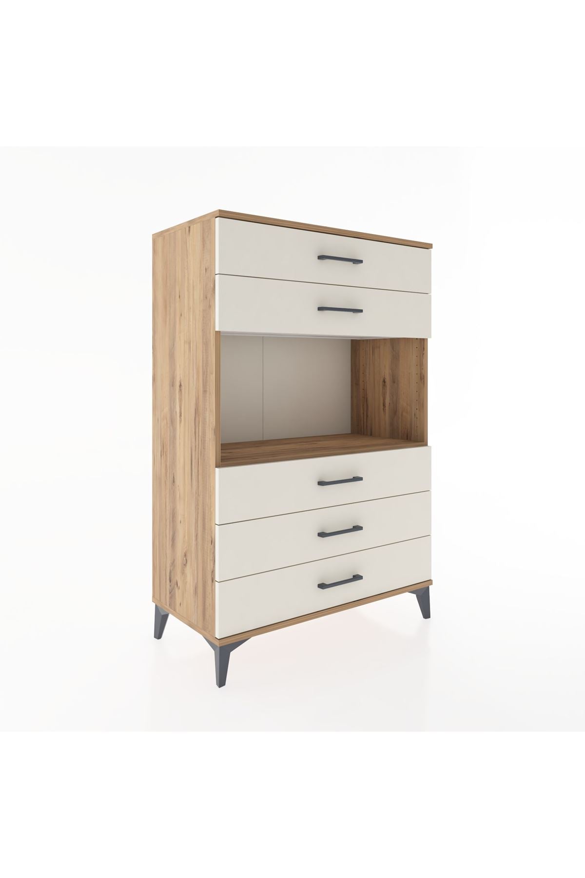 Hyperion Dolap Tek Raflı 5 Çekmeceli 88x44x134 - S51M126V7B