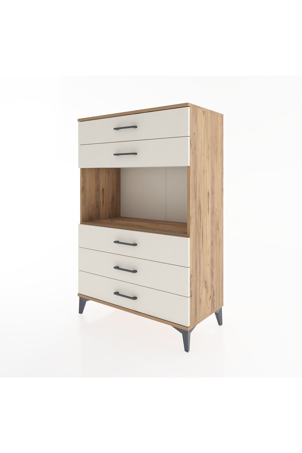 Hyperion Dolap Tek Raflı 5 Çekmeceli 88x44x134 - S51M126V7B