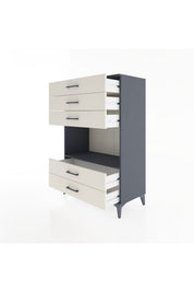 Hyperion Dolap Tek Raflı 5 Çekmeceli 88x44x134 - S51M127V4B