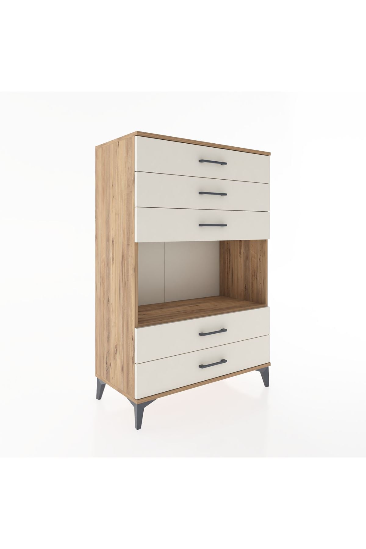 Hyperion Dolap Tek Raflı 5 Çekmeceli 88x44x134 - S51M127V7B