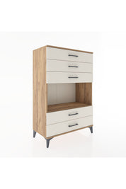 Hyperion Dolap Tek Raflı 5 Çekmeceli 88x44x134 - S51M127V7B