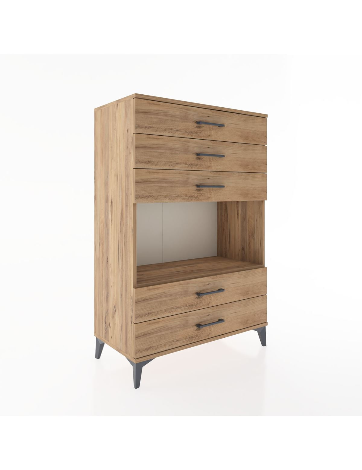 Hyperion Dolap Tek Raflı 5 Çekmeceli 88x44x134 - S51M127V9B