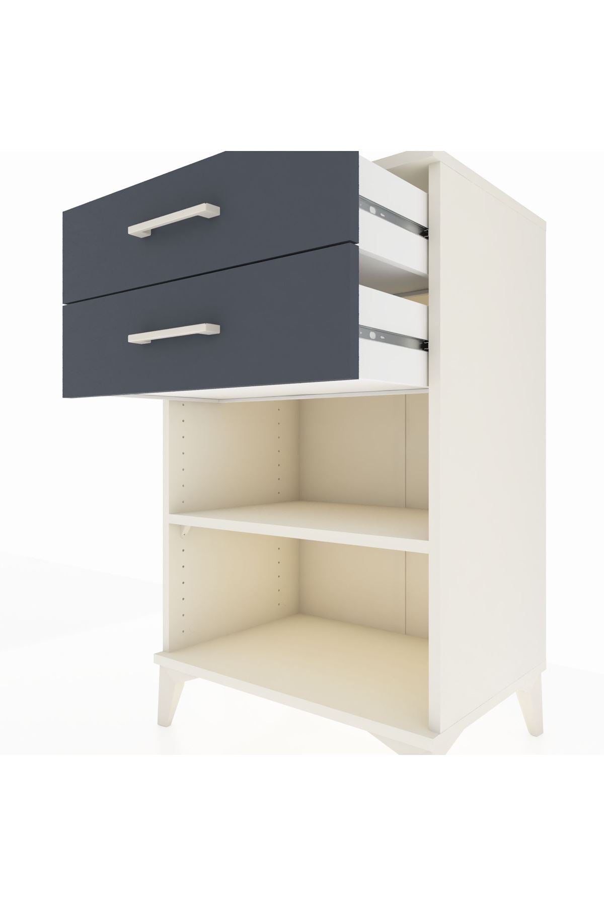 Hyperion Komodin Tek Raflı 2 Çekmeceli 60x44x96 - S47M003V2B