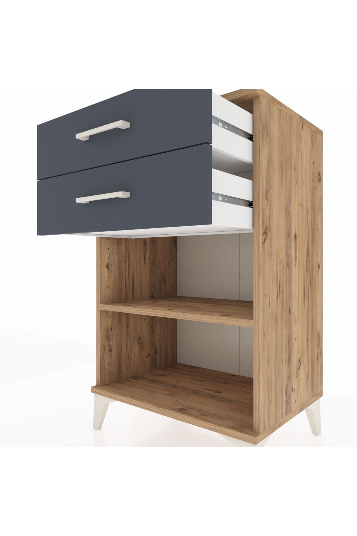 Hyperion Komodin Tek Raflı 2 Çekmeceli 60x44x96 - S47M003V8B