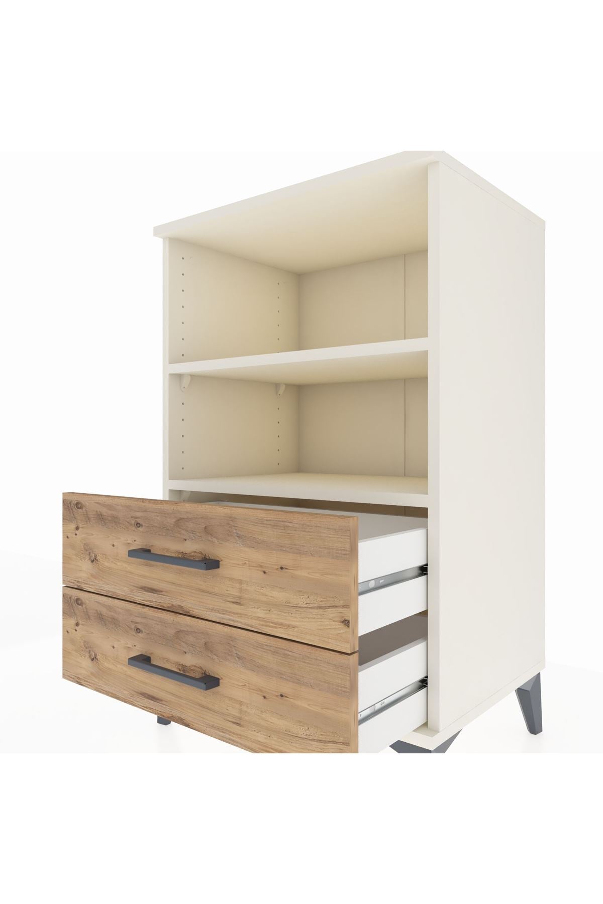 Hyperion Komodin 2 Raflı 2 Çekmeceli 60x44x96 - S47M004V3B