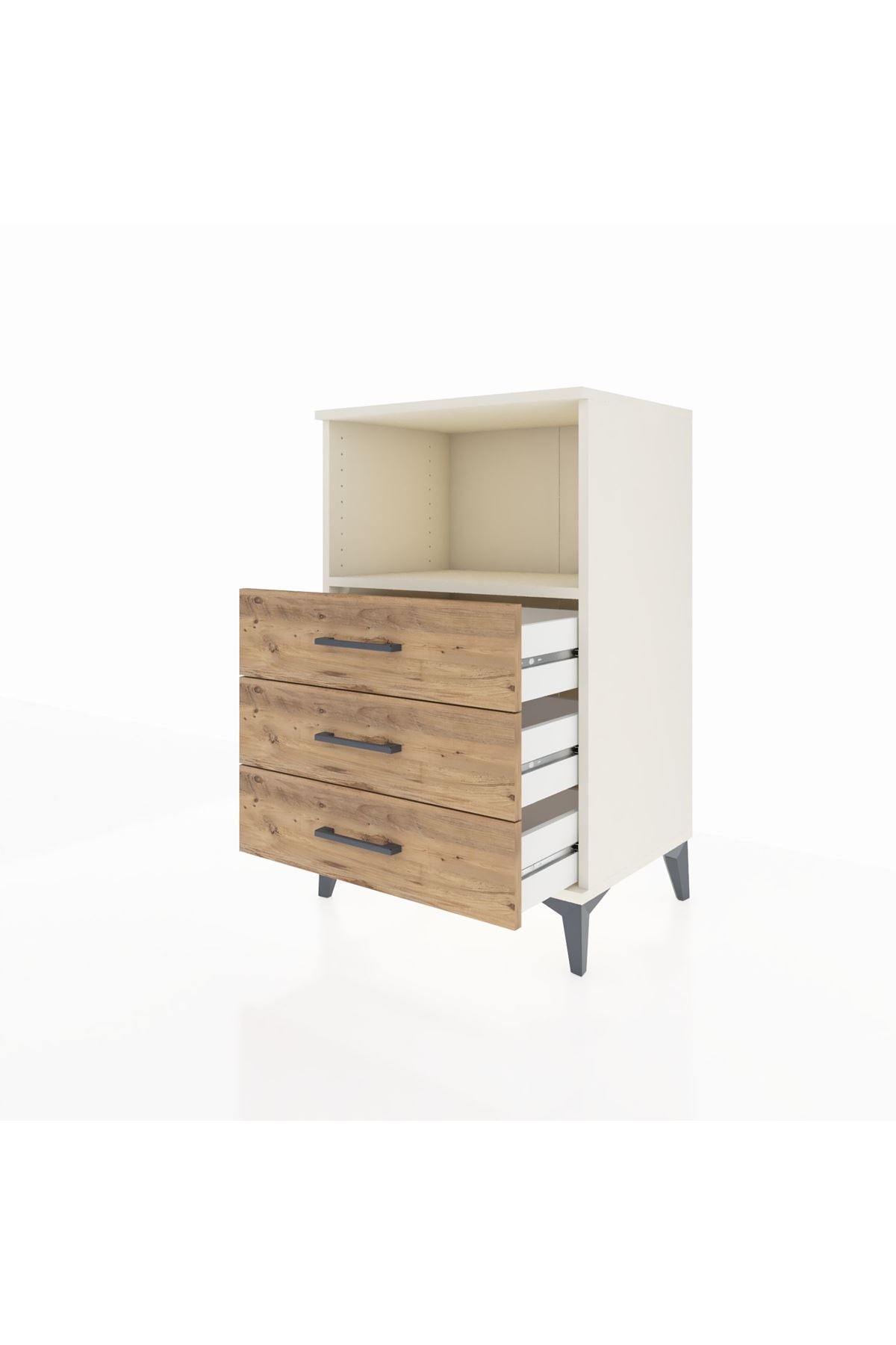 Hyperion Komodin Tek Raflı 3 Çekmeceli 60x44x96 - S47M005V3B