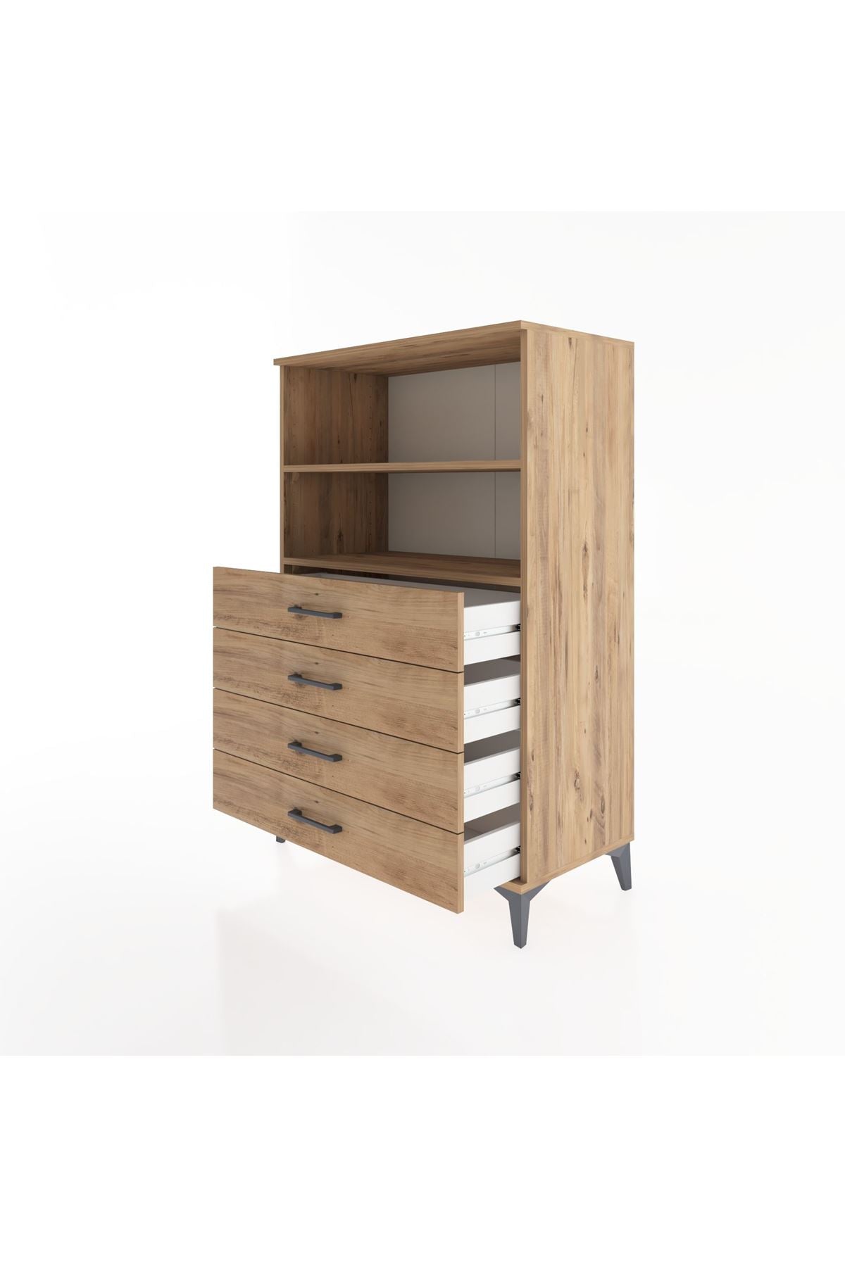 Hyperion Dolap 2 Raflı 4 Çekmeceli 88x44x134 - S51M129V9B