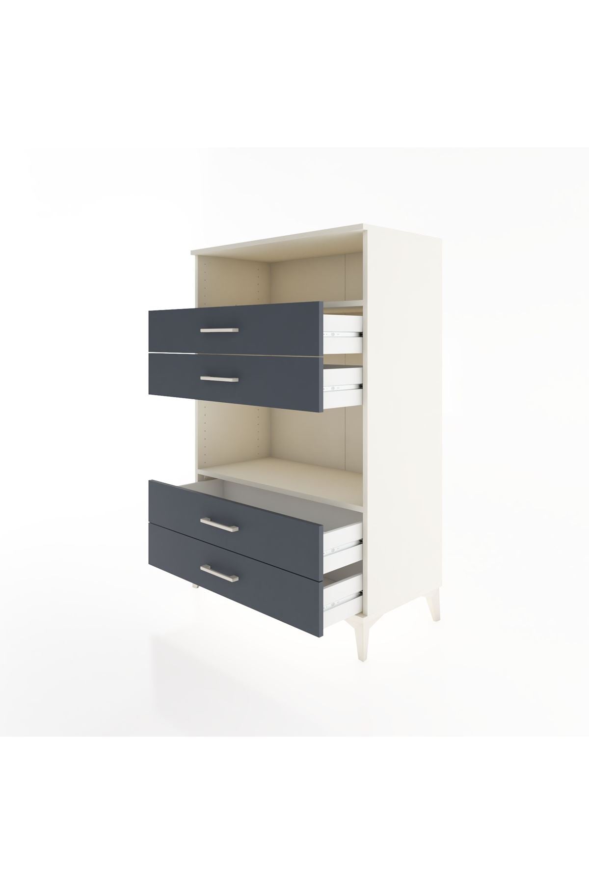 Hyperion Dolap 2 Raflı 4 Çekmeceli 88x44x134 - S51M130V2B